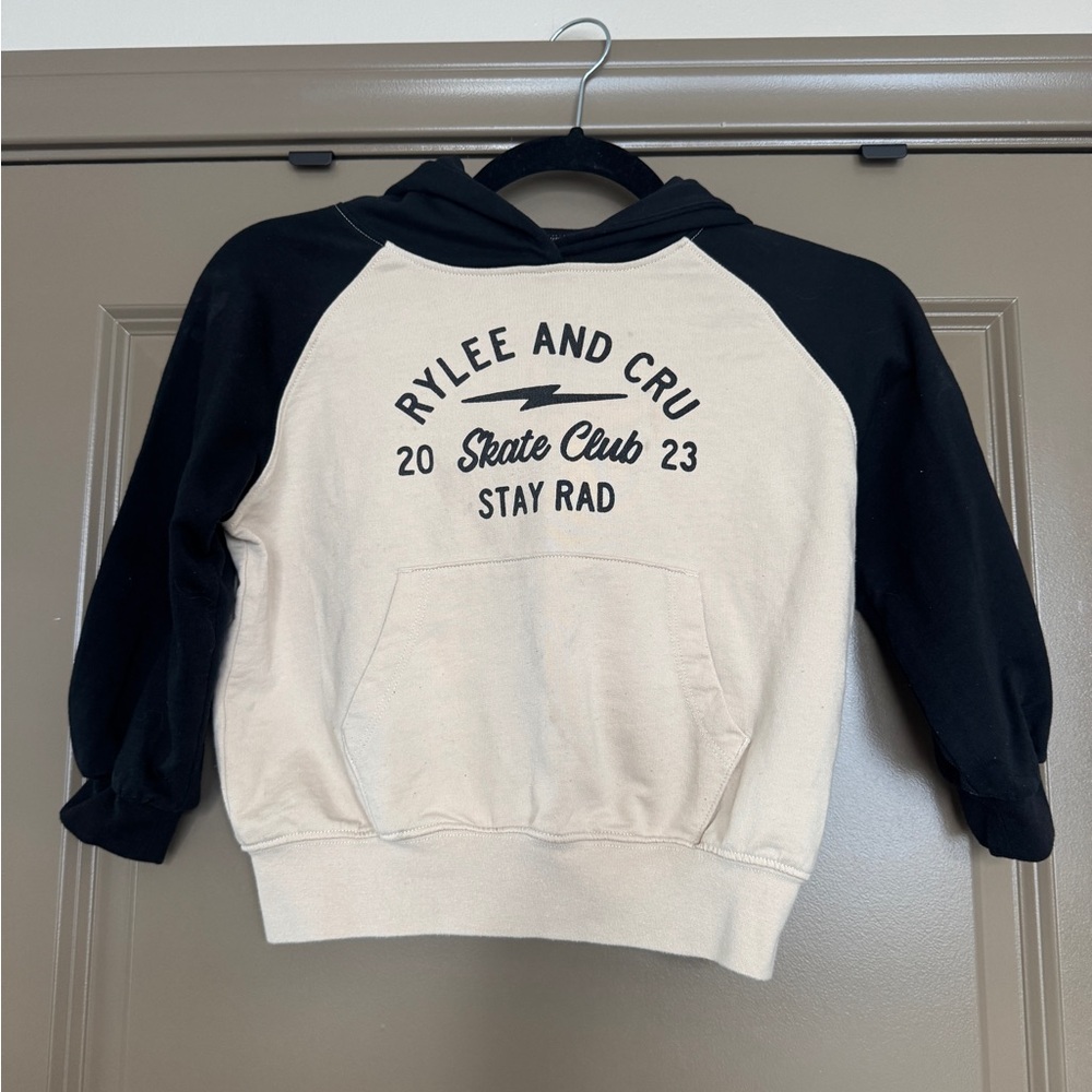 Rylee + Cru Black and Cream Skate Club Hoodie